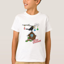 Bird House Merry Christmas T-Shirt