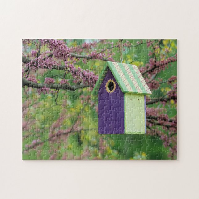 Bird House On A Redbud Tree Jigsaw Puzzle (Horizontal)