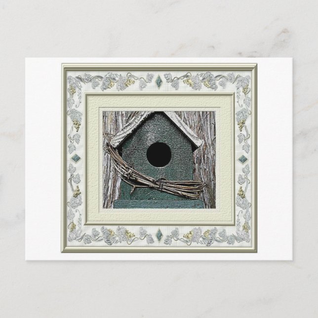 Bird House Post card.  New Home, We've moved! Announcement Postcard (Front)