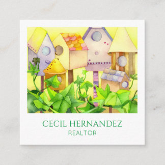 Bird House Realtor Square Business Card