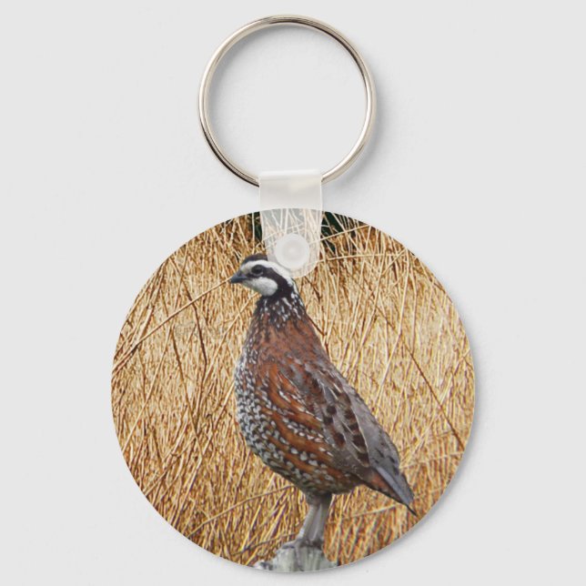 Bird Hunting Gifts, Bobwhite Quail Hunting Keychain (Front)