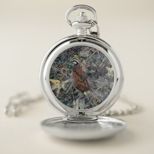 Bird Hunting Gifts Bobwhite Quail Hunting Pocket Watch