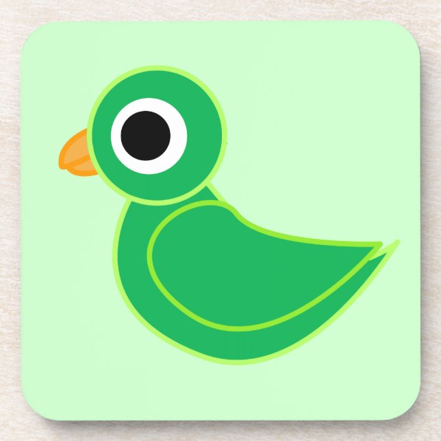 Bird Illustration Beverage Coaster (Front)