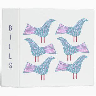 Bird Illustration Contemporary Folder Binder