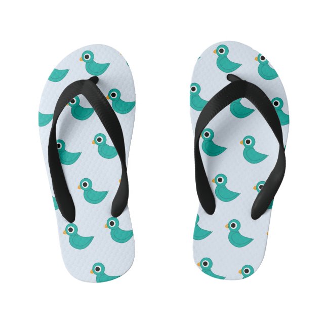 Bird Illustration Kid's Flip Flops (Footbed)
