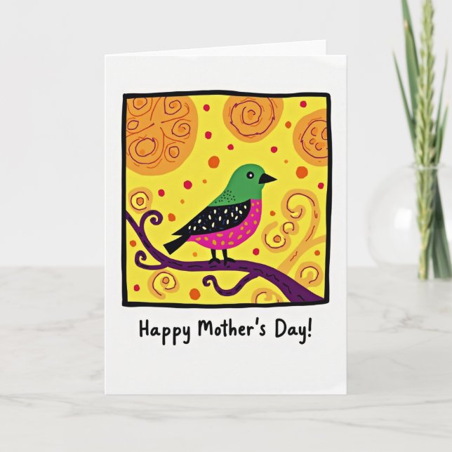 Bird Illustration Mothers Day Card (Front)