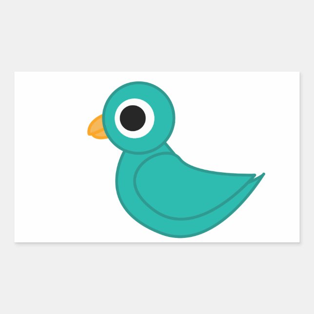 Bird Illustration Rectangular Sticker (Front)