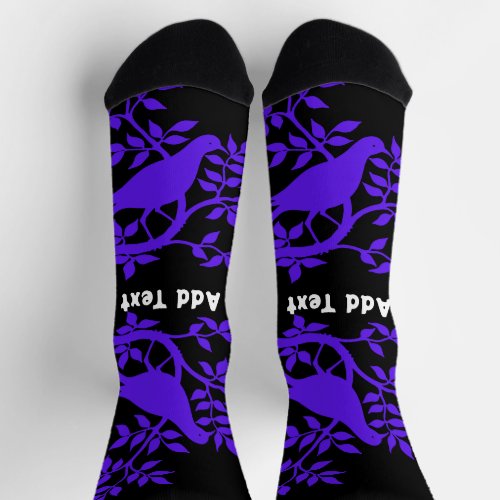 Bird Image Printed Custom Sustainable Premium Crew Socks
