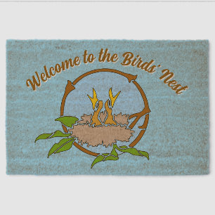 Bird in a Nest Design Coir Door Mat