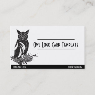 Bird in a Nest Owl Logo Business Card