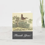 [ Thumbnail: Bird in a Tree, "Thank You!", Vintage Look Card ]