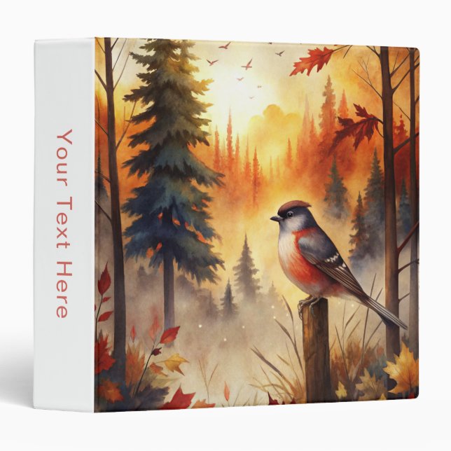 Bird in Autumn 3 Ring Binder (Front/Spine)