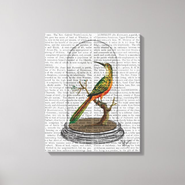 Bird In Bell Jar Canvas Print (Front)