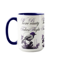 Bird in Bloom | Purple and Gray Harmony