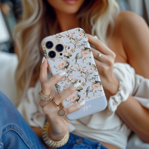 Bird in Blossom Pale Blue MagSafe Tough iPhone 17 Case