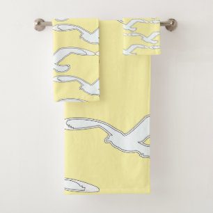 Bird In Flight Bath Accessory Yellow Bath Towel Set
