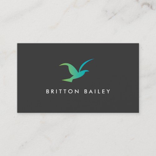 Bird in Flight Logo (Blue/Green) Business Card