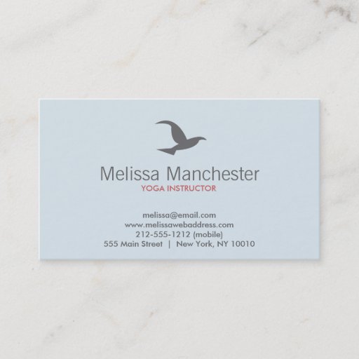 Customizable Bird in Flight Logo (Lt Blue/Gray) Business Card