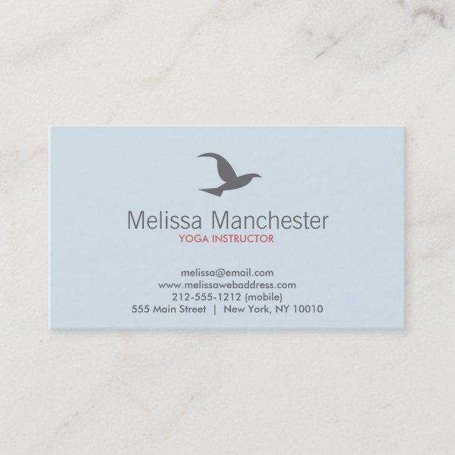 Bird in Flight Logo (Lt Blue/Gray) Business Card (Front)