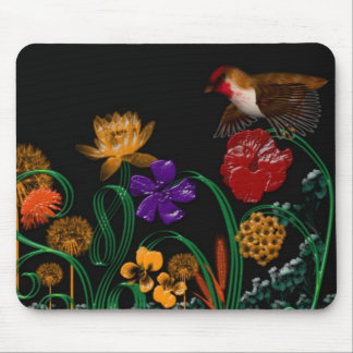 bird in flower box mouse pad