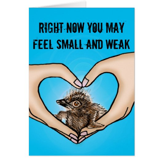 Bird in Hands Comforting Card (Front)