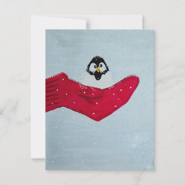 Bird in Mitten Holiday Card (Front)