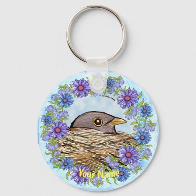 Bird In Nest  keychain (Front)