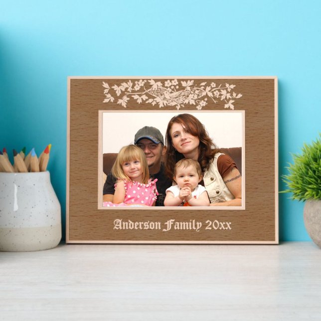 Bird In Nest On Flowering Tree Ornament Engraved Frames (Creator Uploaded)