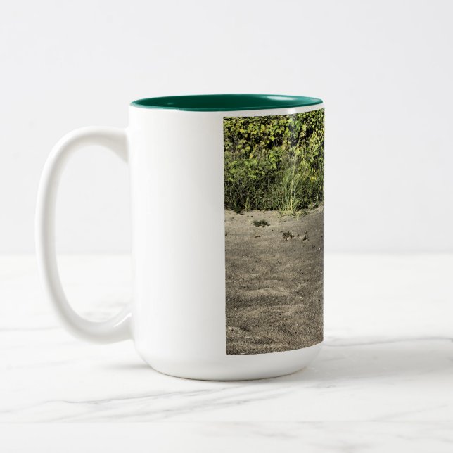 Bird In Sand Two-Tone Coffee Mug (Left)