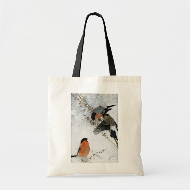 Bird in Snow, Bruno Liljefors Tote Bag (Front)