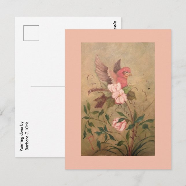 Bird in the Flowers Postcard (Front/Back)