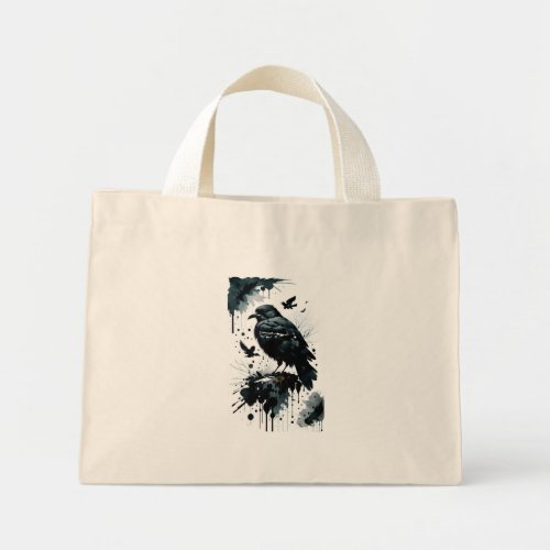 bird ink drawing art mini tote bag