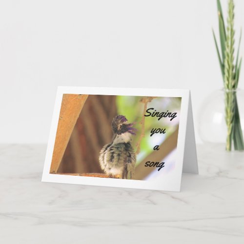 BIRD IS SINGING HAPPY BIRTHDAY TO YOU CARD