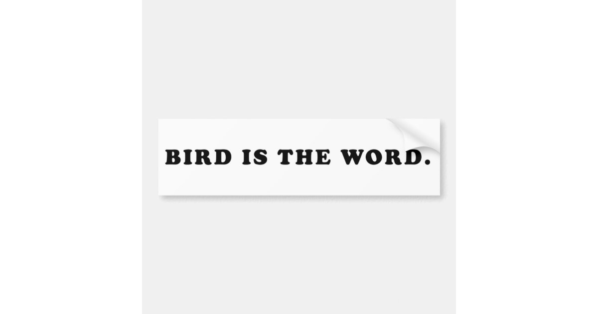 Bird Is The Word Bumper Sticker Zazzle