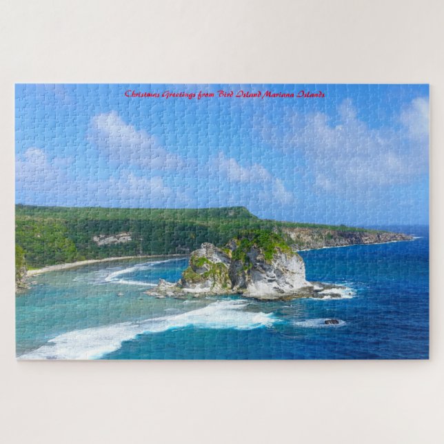 Bird Island  Mariana Islands. Christmas Greetings Jigsaw Puzzle (Horizontal)