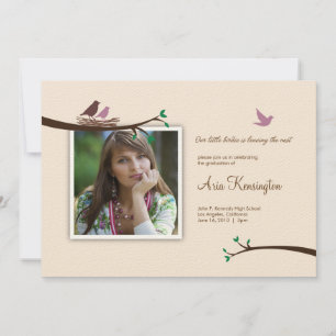 Bird leaving Nest Photo Graduation Announcement