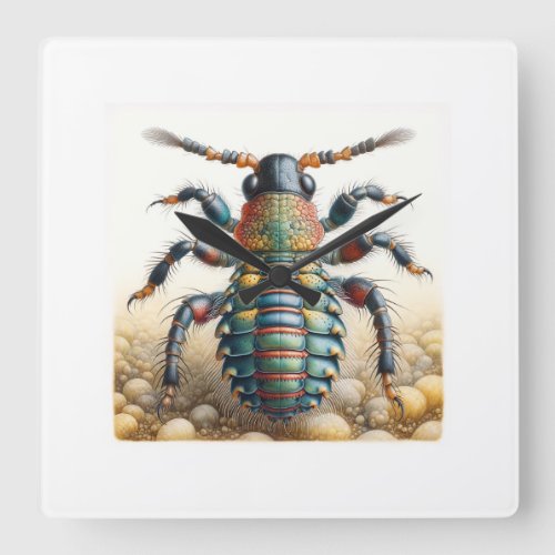 Bird Lice IREF1614 _ Watercolor Square Wall Clock