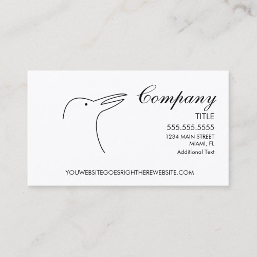 Bird Logo Simple Business Card