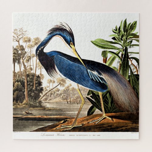 Bird _ Louisiana Heron by John James Audubon Jigsaw Puzzle