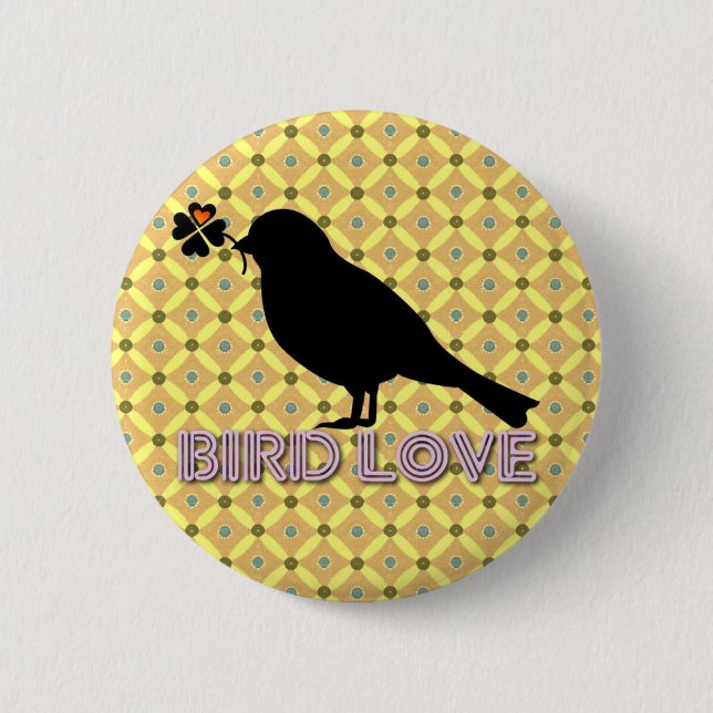 Bird Love Botton Pinback Button (Front)