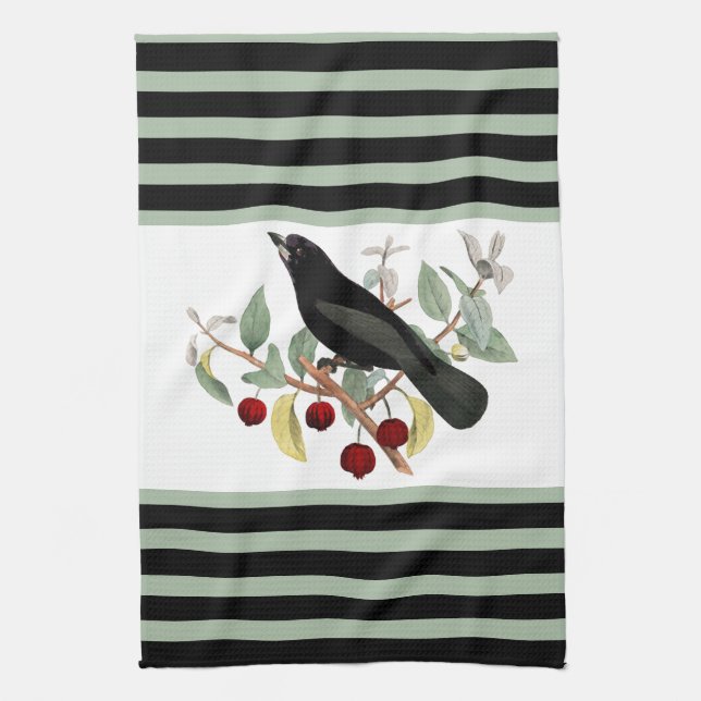Bird Lover Blackbird  Kitchen Towel (Vertical)