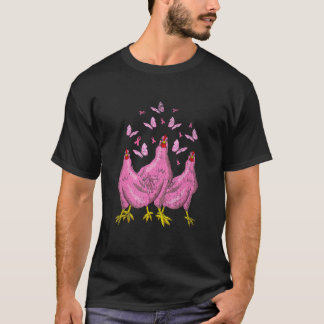 Bird Lover Farmer Butterfly Chicken T-Shirt