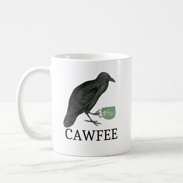 Bird Lover Gifts, Bird Gifts, Crow Gifts Coffee Mug (Left)