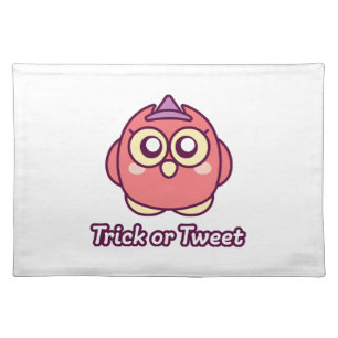 Bird Lover Halloween Cute Owl Witch Cloth Placemat