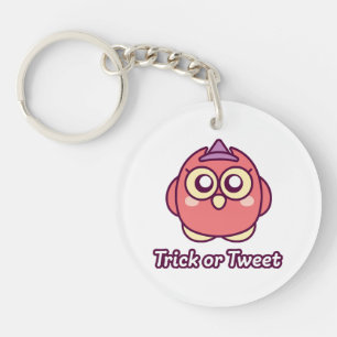 Bird Lover Halloween Cute Owl Witch Keychain