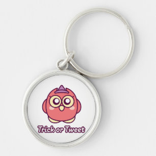 Bird Lover Halloween Cute Owl Witch Keychain