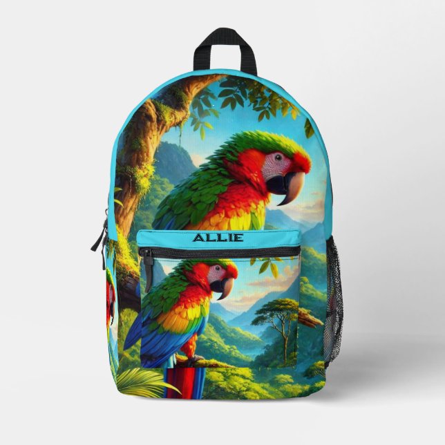 Bird Lover Macaw Parrot Tropical Print Cut Sew Bag (Front)