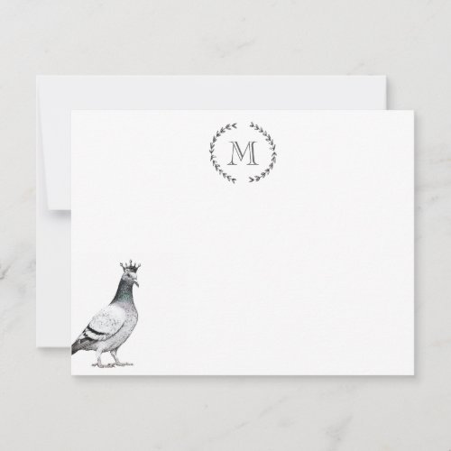 Bird Lover Pigeon Personalized Royal Note Card