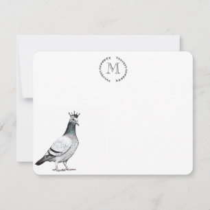 Bird Lover Pigeon Personalized Royal Note Card