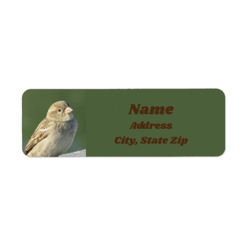 Bird Lover Small Brown Feather Wild Sparrow Label